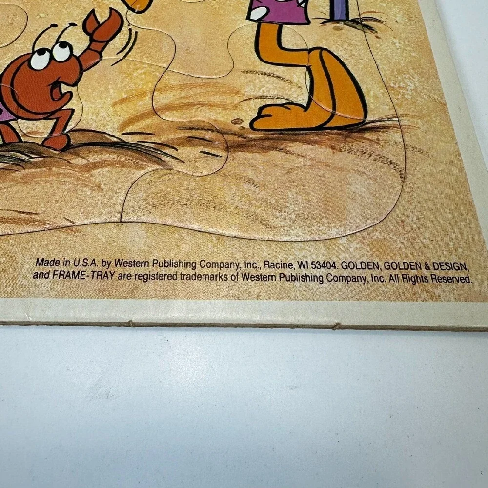1990‎ Looney Tunes Frame-Tray Puzzle Bugs Bunny Daffy Duck Beach Volleyball VTG